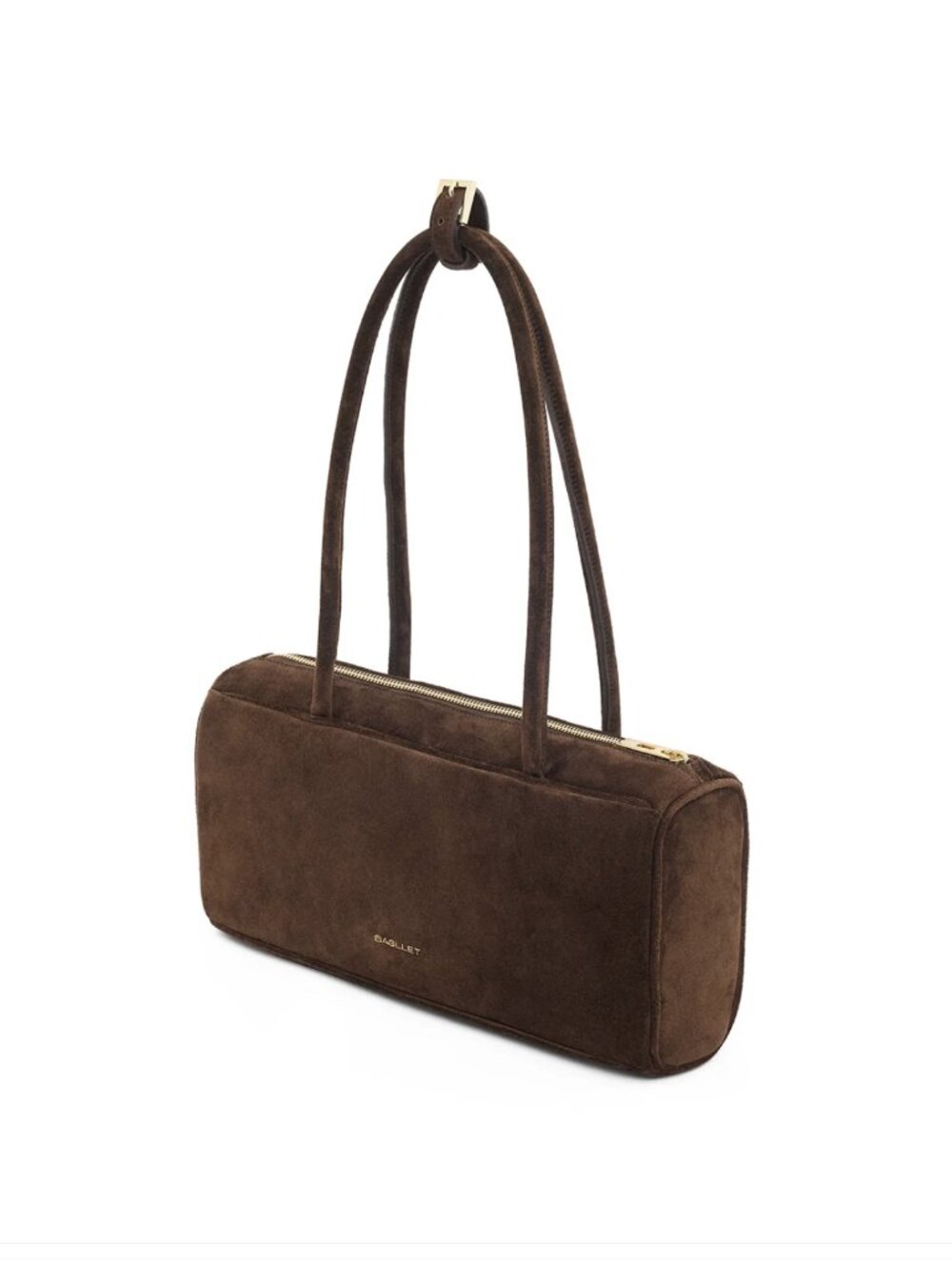 BAGLLET BG203 Brown Emilia Italian Suede Shoulder Bag Ukrainian Designer - Picture 4 of 14